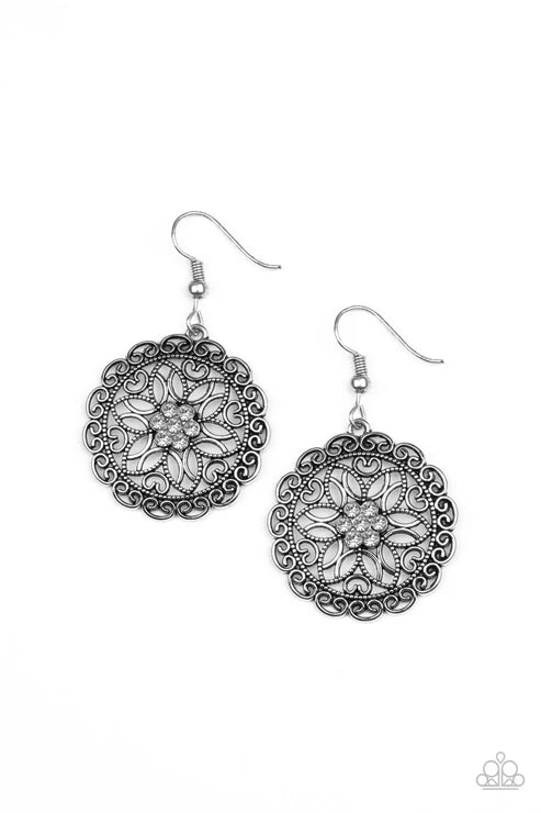 Paparazzi ♥ Flower Shop Sparkle - White ♥ Earrings