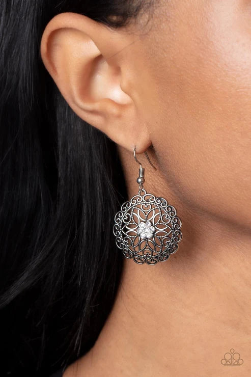 Paparazzi ♥ Flower Shop Sparkle - White ♥ Earrings