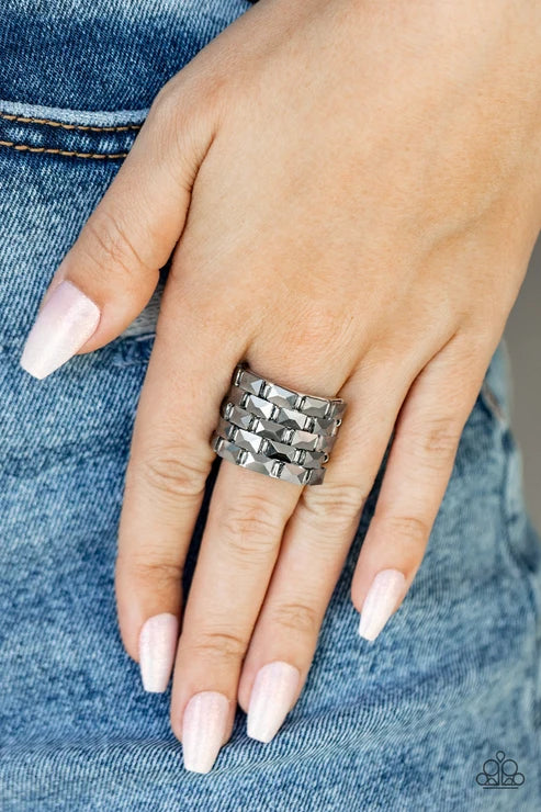 Paparazzi ♥ Checkered Couture - Silver ♥ Ring