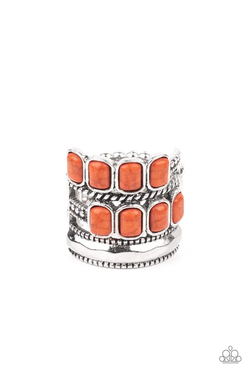 Paparazzi ♥ Mojave Monument - Orange ♥ Ring