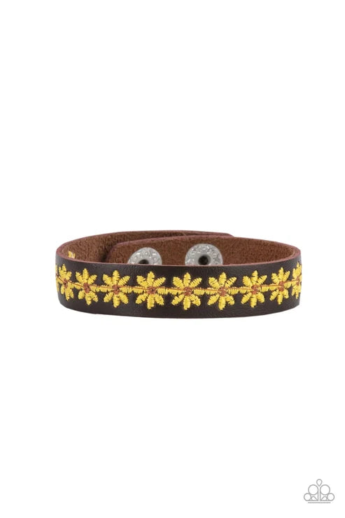 Paparazzi ♥ Wildflower Wayfarer - Yellow ♥ Bracelet