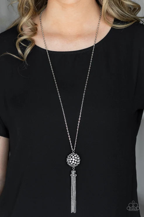 Paparazzi ♥ Rhinestone Revolution - White ♥ Necklace
