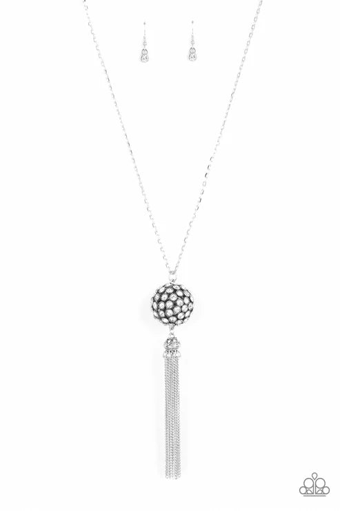 Paparazzi ♥ Rhinestone Revolution - White ♥ Necklace