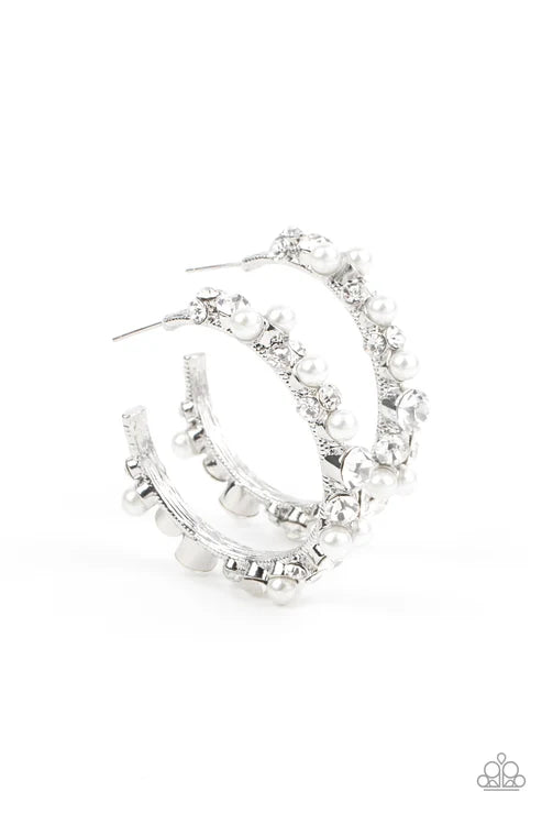 Paparazzi ♥ Let There Be SOCIALITE - White ♥ Earrings