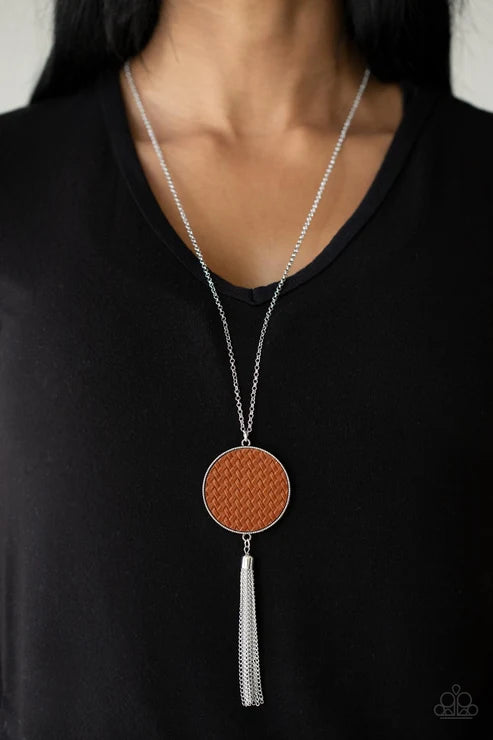 Paparazzi ♥ Wondrously Woven - Brown ♥ Necklace