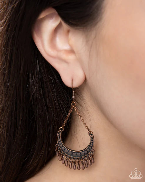 Paparazzi ♥ Melodic Moons - Copper ♥ Earrings