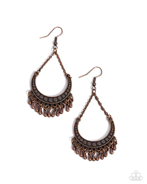 Paparazzi ♥ Melodic Moons - Copper ♥ Earrings