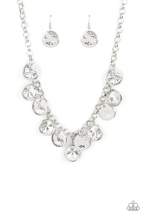 Paparazzi ♥ Spot On Sparkle - White ♥ Necklace