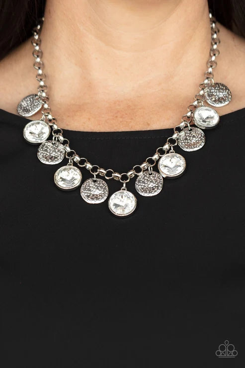Paparazzi ♥ Spot On Sparkle - White ♥ Necklace