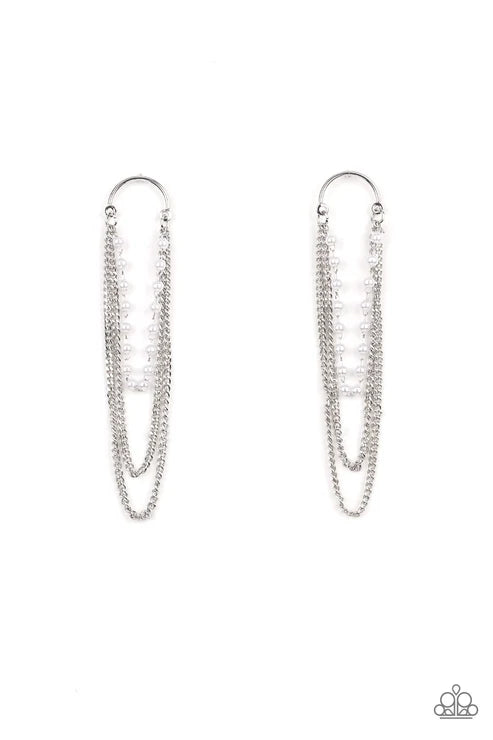 Paparazzi ♥ Vintage VIP - White ♥ Post Earrings