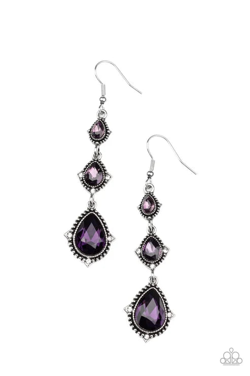 Paparazzi ♥ Prague Princess - Purple ♥ Earrings