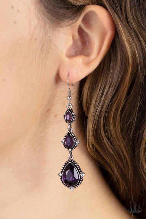 Paparazzi ♥ Prague Princess - Purple ♥ Earrings
