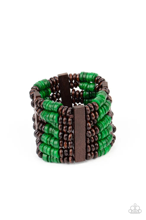 Paparazzi ♥ Vacay Vogue - Green ♥ Bracelet