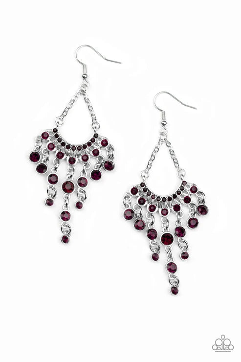 Paparazzi ♥ Commanding Candescence - Purple ♥ Earrings