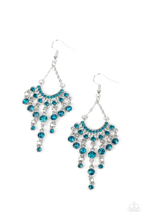 Paparazzi ♥ Commanding Candescence - Blue ♥ Earrings