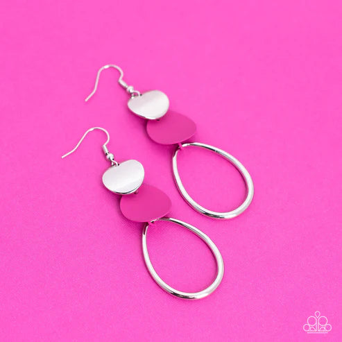 Paparazzi ♥ Retro Reception - Pink ♥ Earrings