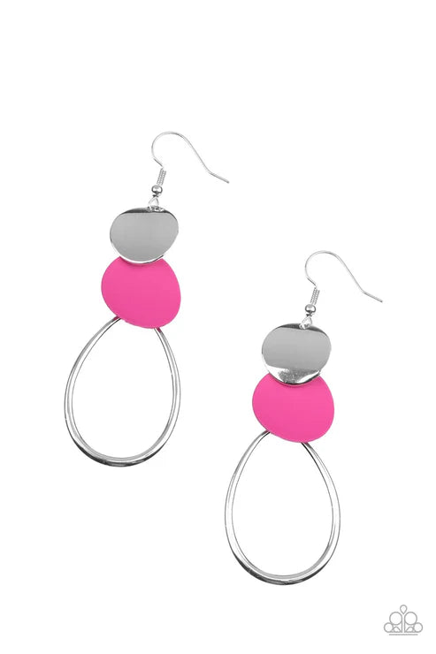 Paparazzi ♥ Retro Reception - Pink ♥ Earrings