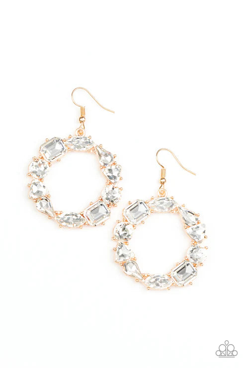 Paparazzi ♥ GLOWING in Circles - Gold ♥ Earrings