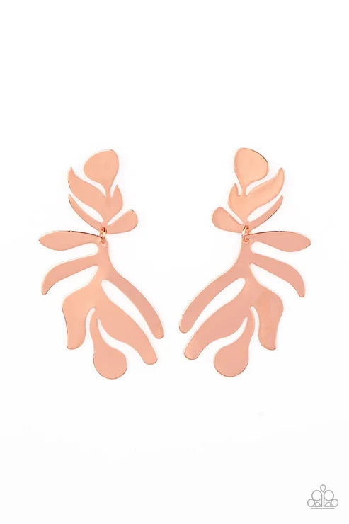 Paparazzi ♥ Palm Picnic - Copper ♥ Post Earrings