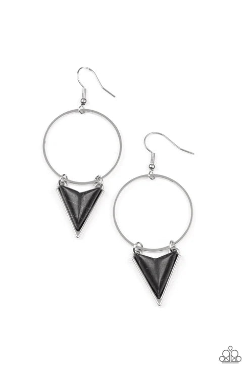 Paparazzi ♥ Sahara Shark - Black ♥ Earrings