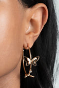 Paparazzi ♥ Full Out Flutter - Gold ♥ Earrings