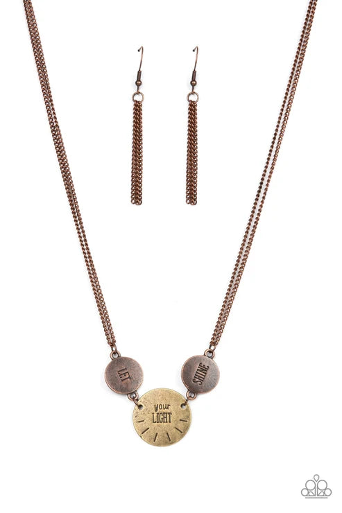 Paparazzi ♥ Shine Your Light - Copper ♥ Necklace