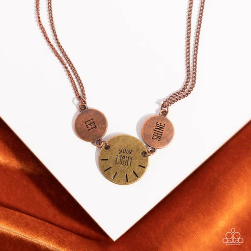 Paparazzi ♥ Shine Your Light - Copper ♥ Necklace