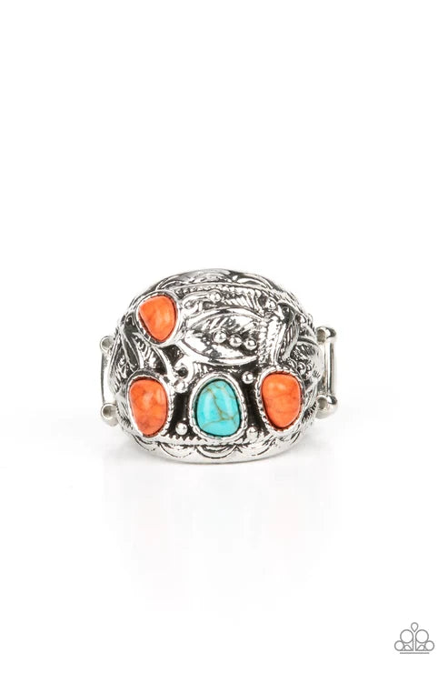 Paparazzi ♥ Down-To-Earth Detail - Orange ♥ Ring