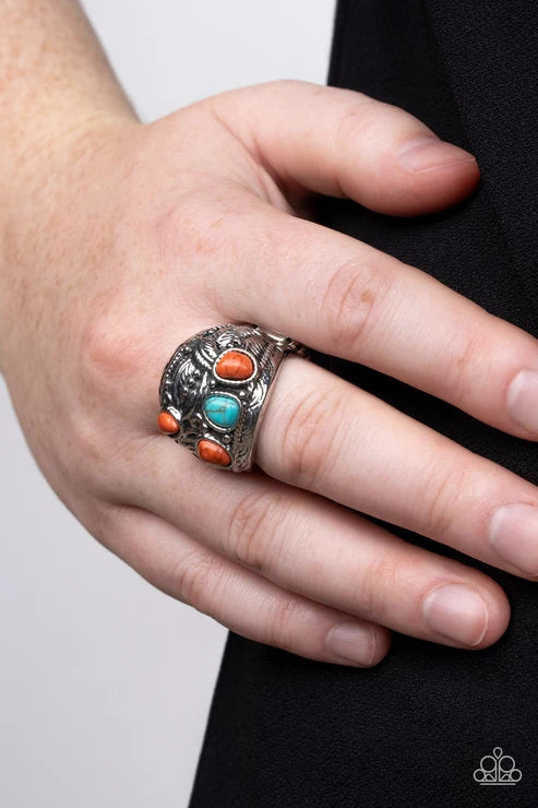 Paparazzi ♥ Down-To-Earth Detail - Orange ♥ Ring