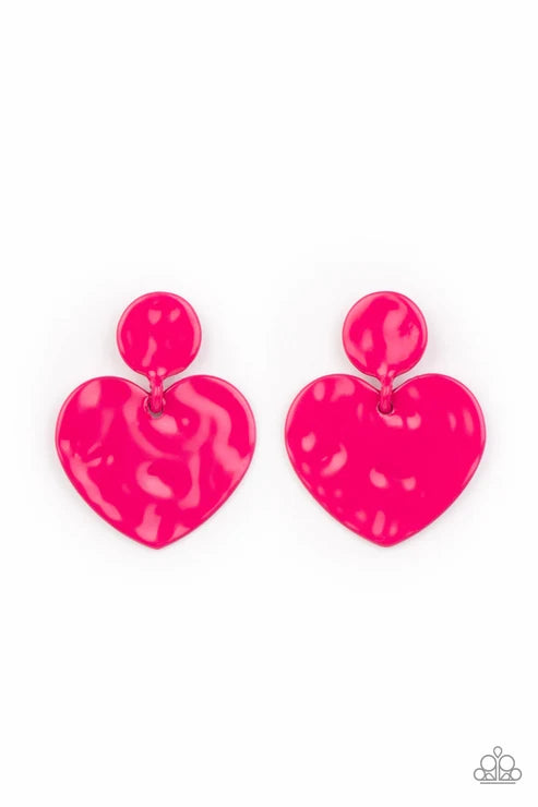 Paparazzi ♥ Just a Little Crush - Pink ♥ Post Earrings