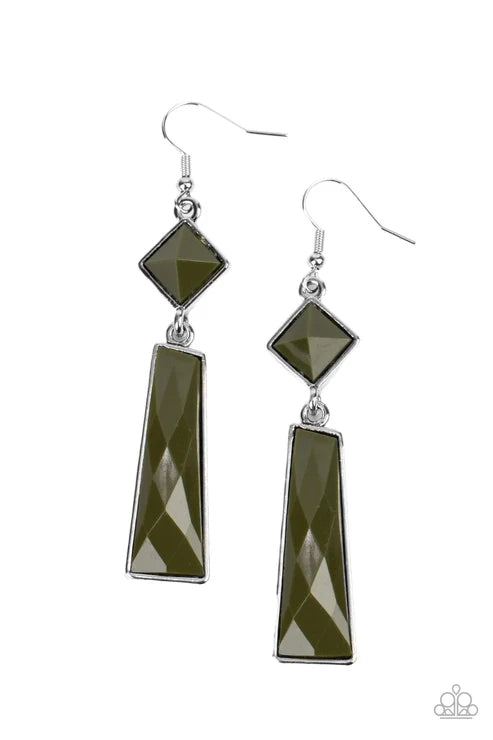 Paparazzi ♥ Hollywood Harmony - Green ♥ Earrings
