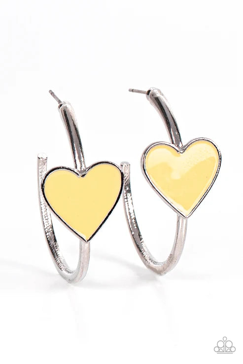 Paparazzi ♥ Kiss Up - Yellow ♥ Earrings