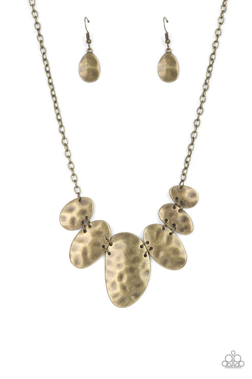 Paparazzi ♥ Cave Crawl - Brass ♥ Necklace