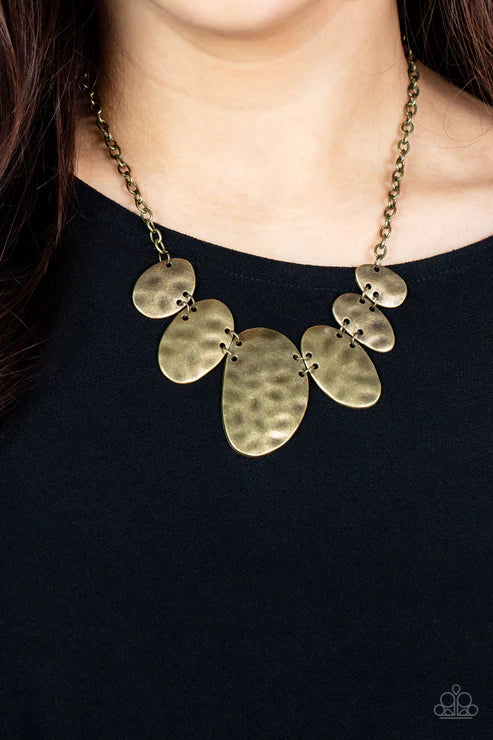 Paparazzi ♥ Cave Crawl - Brass ♥ Necklace