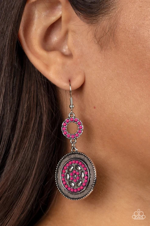 Paparazzi ♥ Meadow Mantra - Pink ♥ Earrings