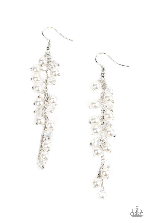 Paparazzi ♥ Candlelight Cruise - White ♥ Earrings