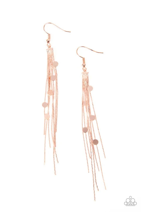 Paparazzi ♥ Cosmic Cascade - Copper ♥ Earrings