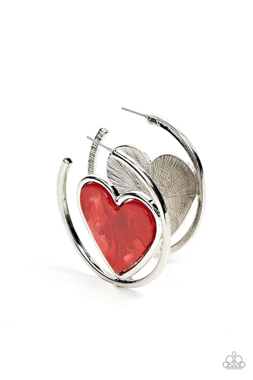 Paparazzi ♥ Smitten with You - Red ♥ Earrings