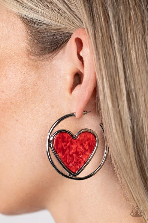 Paparazzi ♥ Smitten with You - Red ♥ Earrings