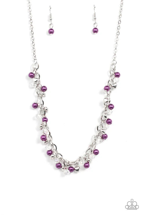 Paparazzi ♥ Soft-Hearted Shimmer - Purple ♥ Necklace