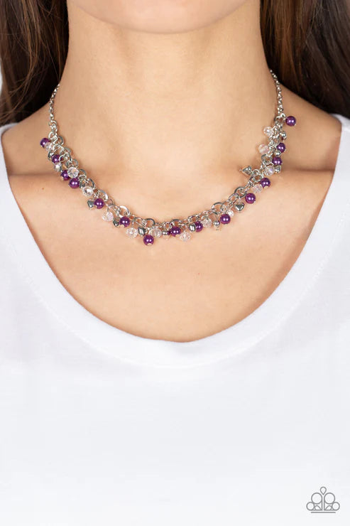 Paparazzi ♥ Soft-Hearted Shimmer - Purple ♥ Necklace