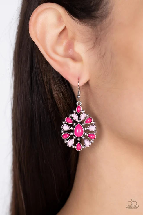 Paparazzi ♥ Lively Luncheon - Pink ♥ Earrings