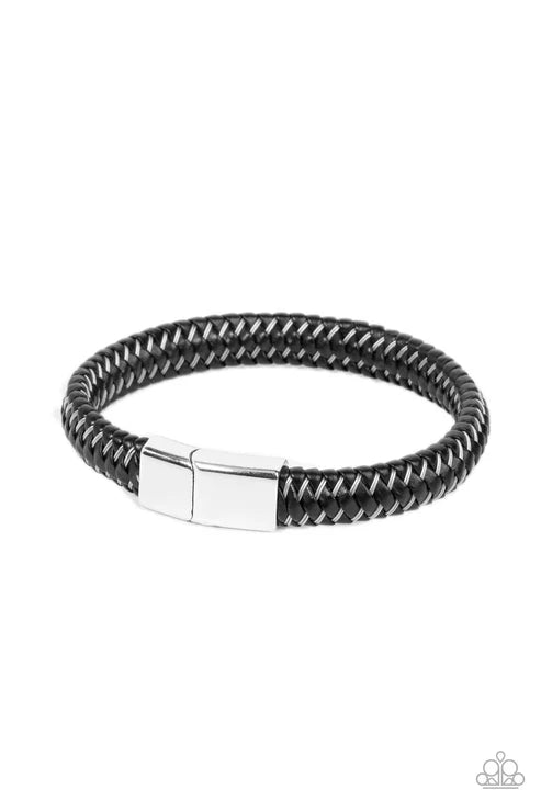 Paparazzi ♥ HAUTE-breaker - Silver ♥ Mens Bracelet