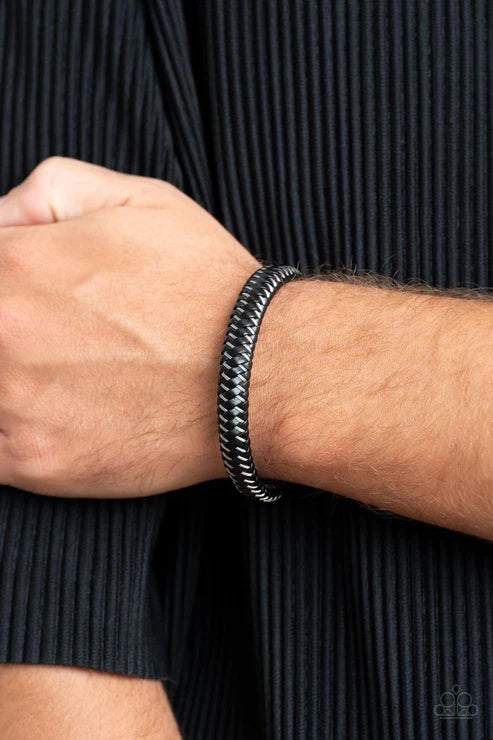 Paparazzi ♥ HAUTE-breaker - Silver ♥ Mens Bracelet