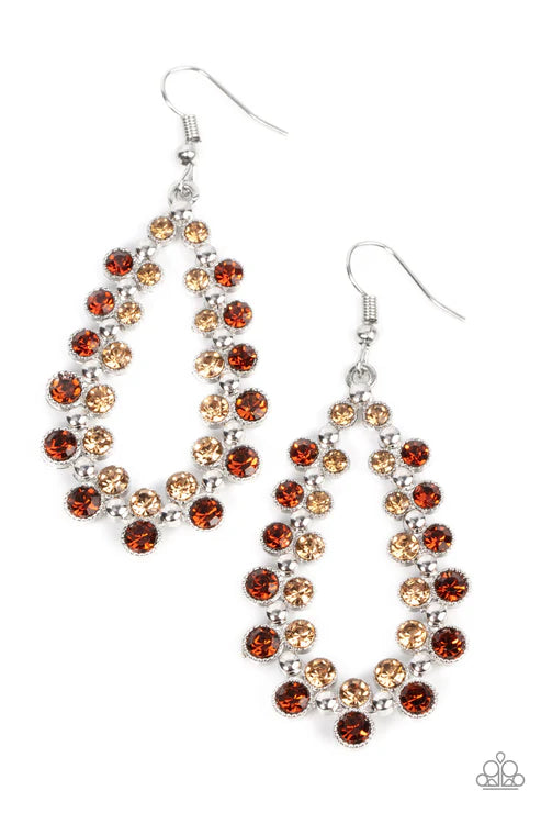 Paparazzi ♥ Its About to GLOW Down - Brown ♥ Earrings