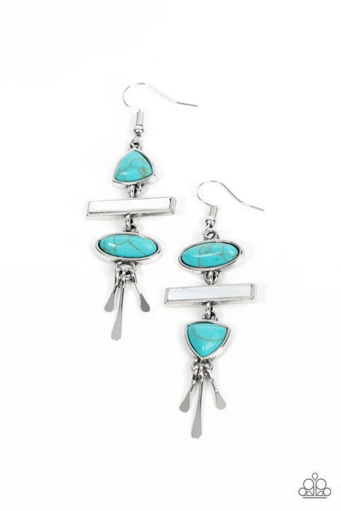 Paparazzi ♥ Adventurously Artisan - Blue ♥ Earrings