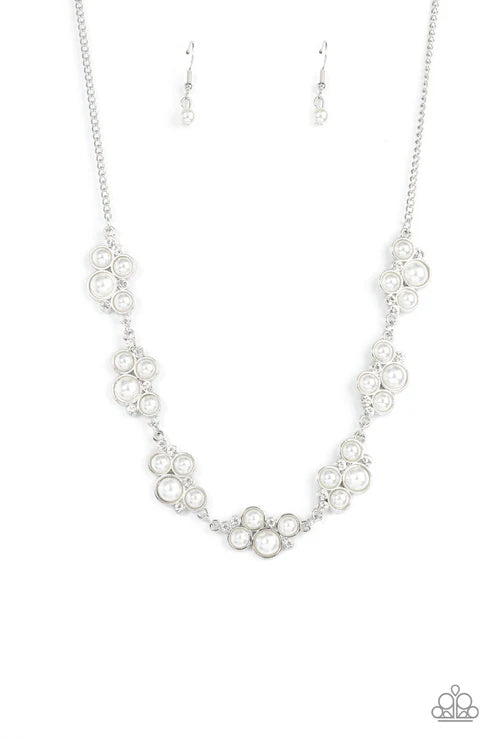 Paparazzi ♥ GRACE to the Top - White ♥ Necklace