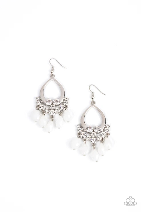Paparazzi ♥ Famous Fashionista - White ♥ Earrings