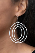 Paparazzi ♥ Colorfully Circulating - White ♥ Earrings