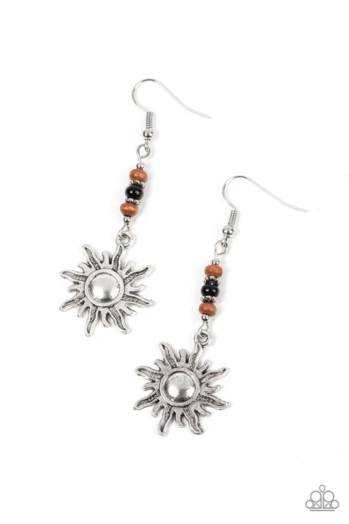 Paparazzi ♥ Sunshiny Days - Black ♥ Earrings